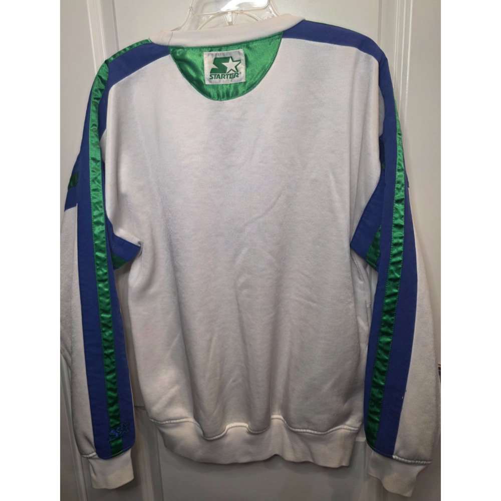 Starter Seahawks Vintage Sweatshirt Men's Large White Seattle Crewneck 90s NFL - Picture 3 of 11